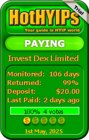 HotHYIPs - monitor and rating. Click here to verify status.